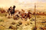 Charles M Russell When Horse Flesh Comes High oil